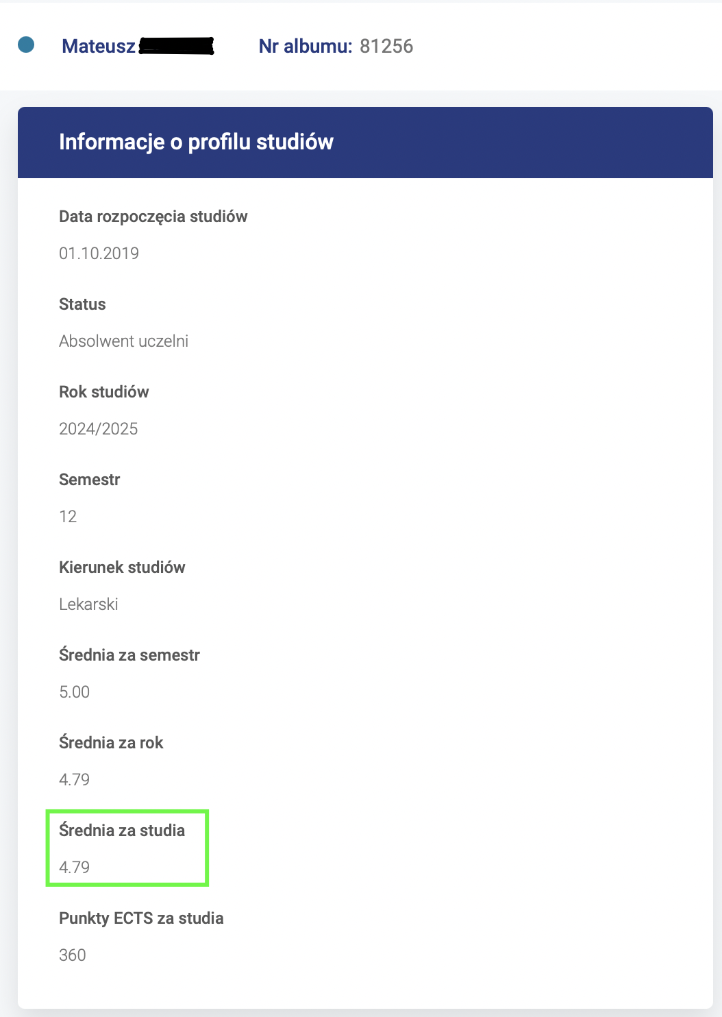 średnia mateusz